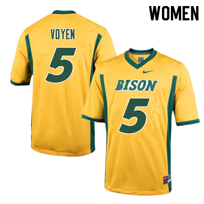 Women #5 Andy Voyen North Dakota State Bison College Football Jerseys Sale-Yellow - Click Image to Close